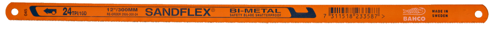 ใบเลื่อยมือ BAHCO Sandflex® Bi-Metal Hand Hacksaw Blades 12 นิ้ว 24 ฟัน