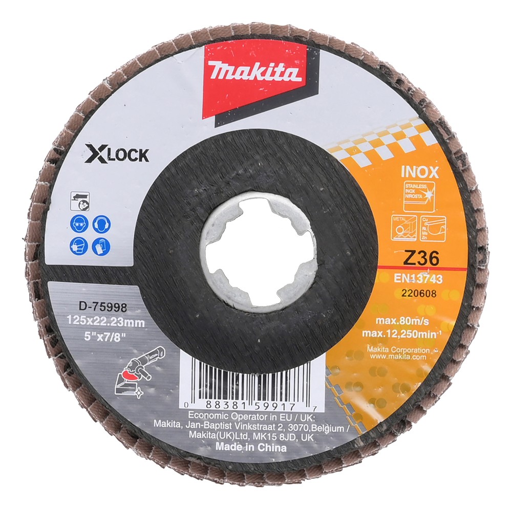 จานทรายซ้อน MAKITA D-75998 เบอร์ Z36 ขนาด 125 มม.