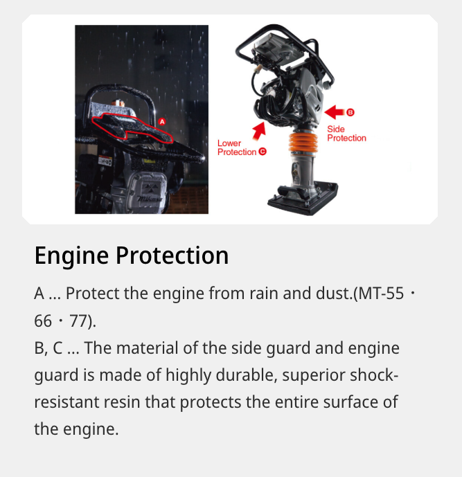เครื่องตบดิน แบบกระโดด MIKASA MT-77HRL พร้อมเครื่องยนต์ Honda GX100