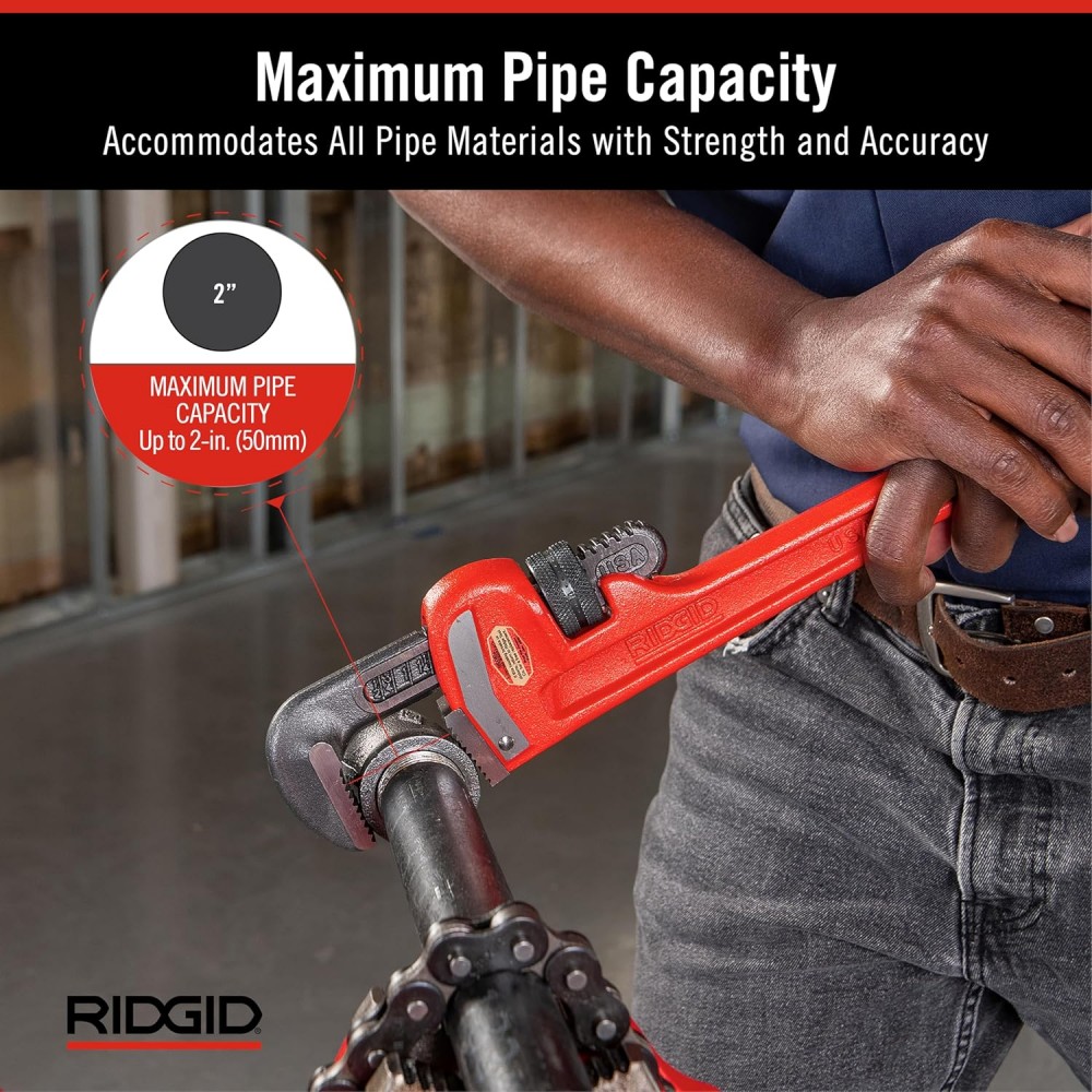ประแจจับท่อ ปากตรง RIDGID 31015 ขนาด 12 นิ้ว (จับท่อโต 2 นิ้ว)