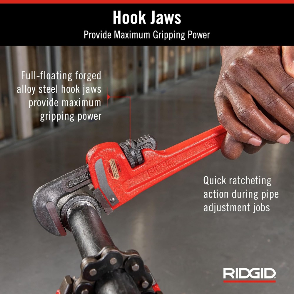 ประแจจับท่อ ปากตรง RIDGID 31015 ขนาด 12 นิ้ว (จับท่อโต 2 นิ้ว)