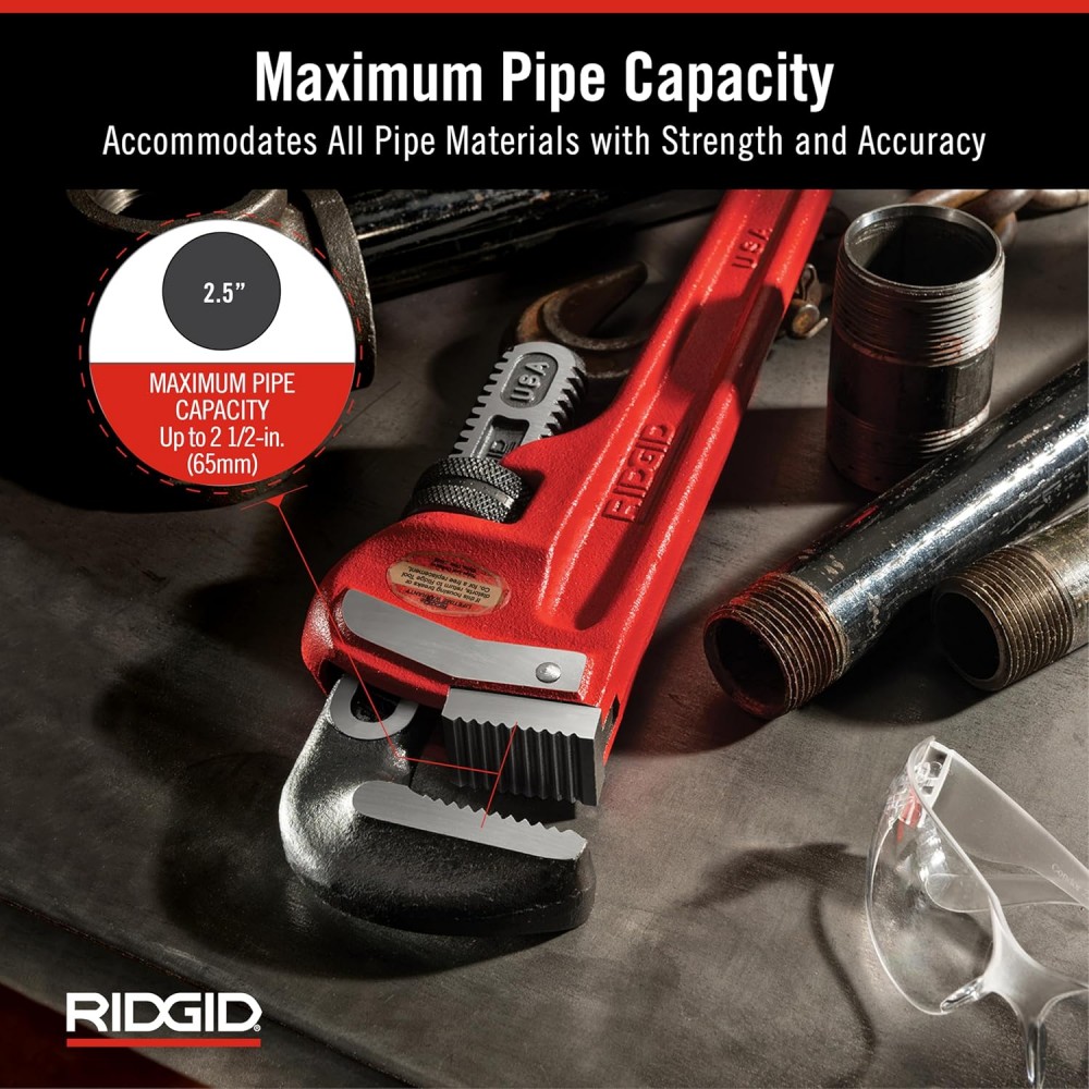 ประแจจับท่อ ปากตรง RIDGID 31025 ขนาด 18 นิ้ว (จับท่อโต 2-1/2 นิ้ว)