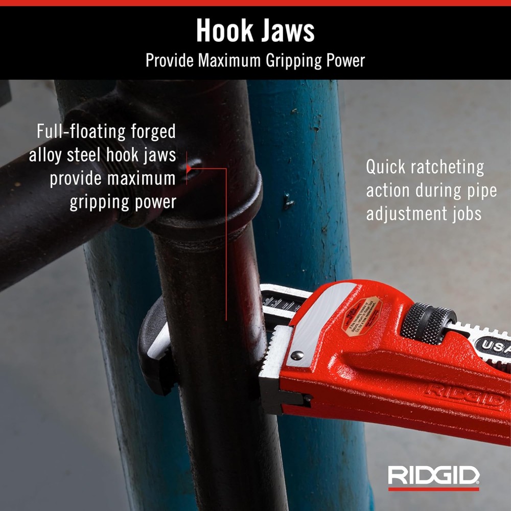 ประแจจับท่อ ปากตรง RIDGID 31025 ขนาด 18 นิ้ว (จับท่อโต 2-1/2 นิ้ว)