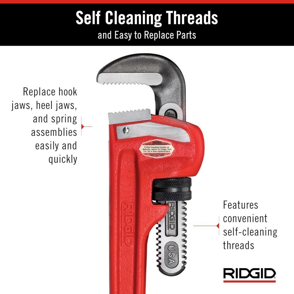 ประแจจับท่อ ปากตรง RIDGID 31025 ขนาด 18 นิ้ว (จับท่อโต 2-1/2 นิ้ว)