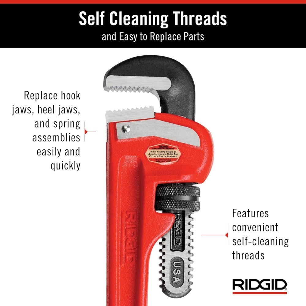 ประแจจับท่อ ปากตรง RIDGID 31030 ขนาด 24 นิ้ว (จับท่อสูงสุด 3 นิ้ว)
