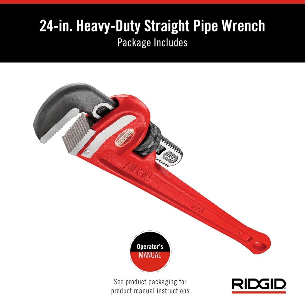 ประแจจับท่อ ปากตรง RIDGID 31030 ขนาด 24 นิ้ว (จับท่อสูงสุด 3 นิ้ว)