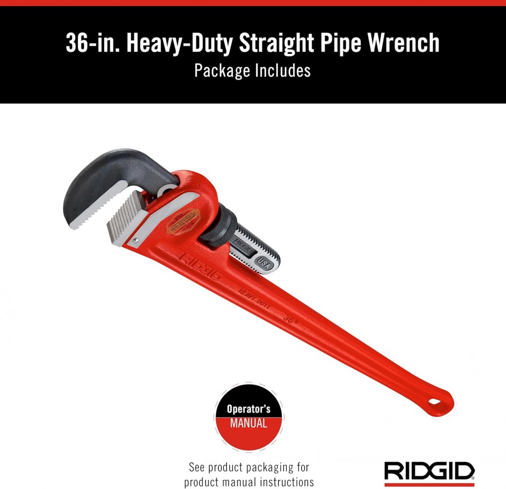 ประแจจับท่อ ปากตรง RIDGID 31035 ขนาด 36 นิ้ว (จับท่อสูงสุด 5 นิ้ว)