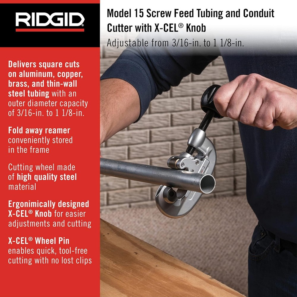 คัตเตอร์ตัดท่อทองแดง RIDGID 32920 Screw Feed #15 ขนาด 5-28 มม.