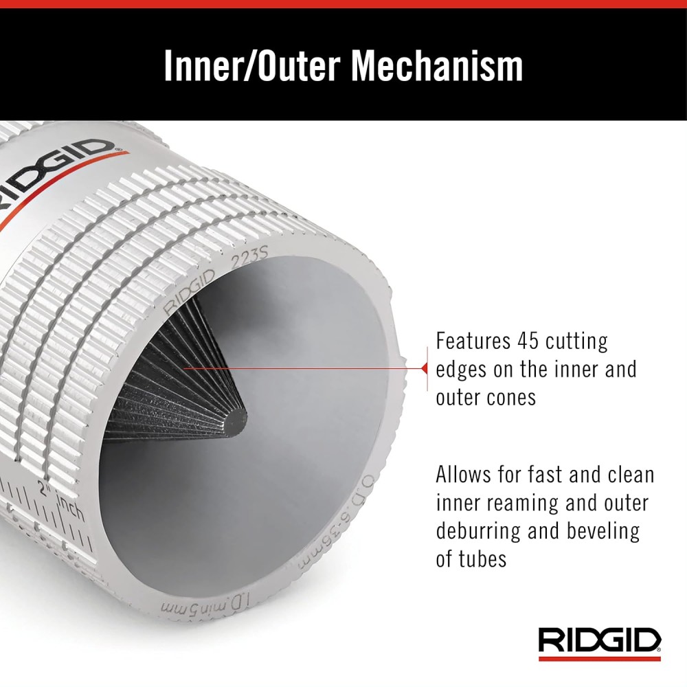 รีมเมอร์ลบคมท่อนอก-ใน RIDGID 29983 #223S ขนาด 6-32 มม. สำหรับท่อสแตนเลส