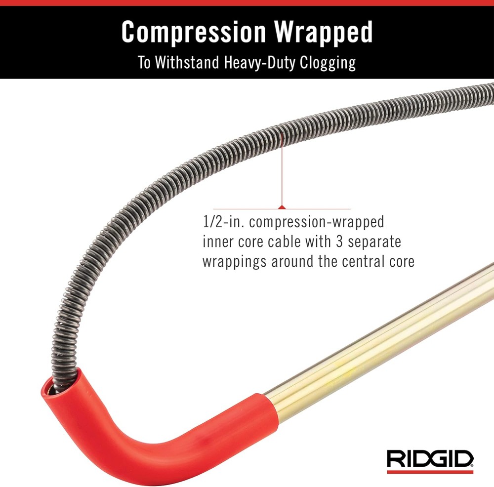 เครื่องมือล้างชักโครก เครื่องมือทะลวงท่อ RIDGID K3 (59787) แบบมือหมุน ความยาว 3 ฟุต