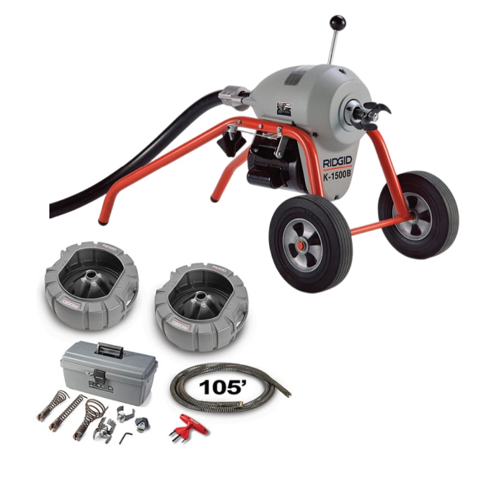 เครื่องล้างท่อ RIDGID K-1500B-SE (27597) ขนาด 2 - 8 นิ้ว ล้างได้ไกลถึง 61 เมตร