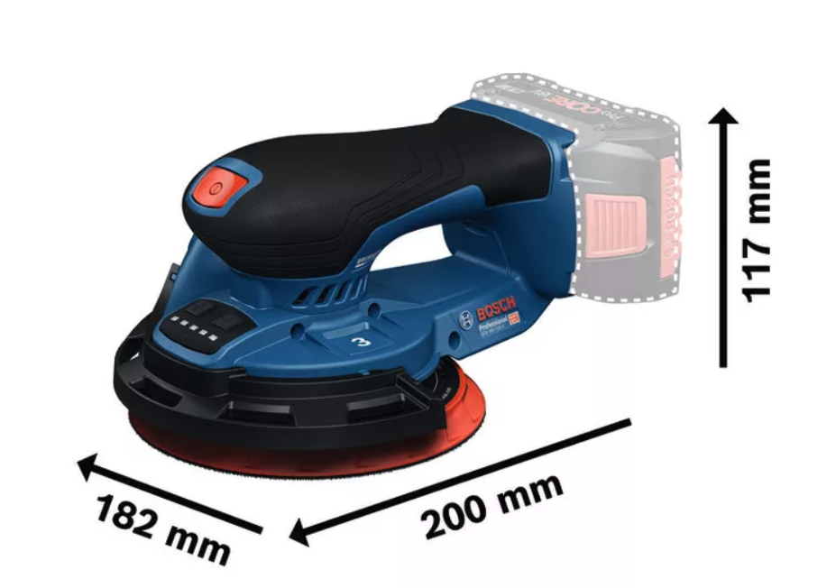 เครื่องขัดกระดาษทรายไร้สาย BOSCH GEX 18V-150-3 Professional ระบบลูกเบี้ยว 0601372904 (ตัวเปล่า)