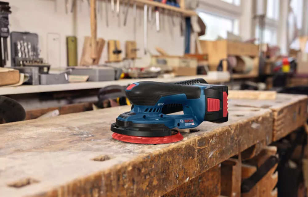 เครื่องขัดกระดาษทรายไร้สาย BOSCH GEX 18V-150-3 Professional ระบบลูกเบี้ยว 0601372904 (ตัวเปล่า)
