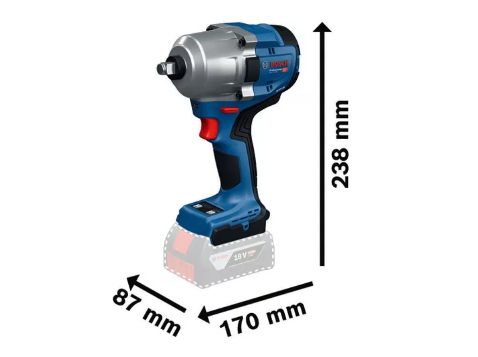 บล็อกกระแทกไร้สาย BOSCH GDS 18V-780 Professional ขนาด 1/2 นิ้ว แรงบิด 1000 นิวตันเมตร (ตัวเปล่า)