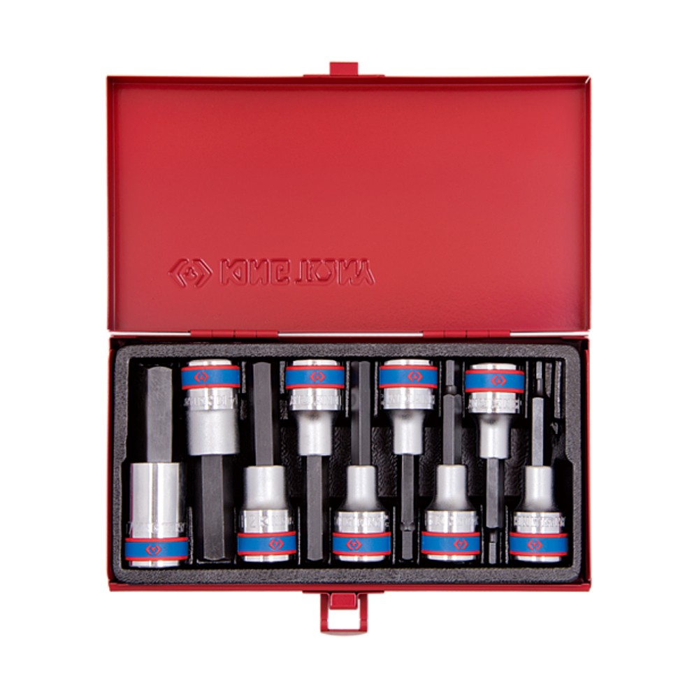 ชุดบล็อก KINGTONY 4120PR DR. Hexagon Head Bit Socket Set ขนาด 1/2 นิ้ว จำนวน 9 ชิ้น