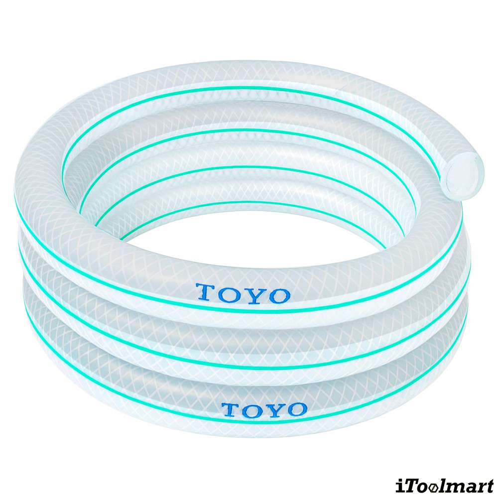 สายยางฟู้ดเกรด ETFE TOYOX FF 50 สายทนเคมีด้ายโพลีเอสเตอร์ถัก ขนาด 2 นิ้ว ม้วน 10 เมตร