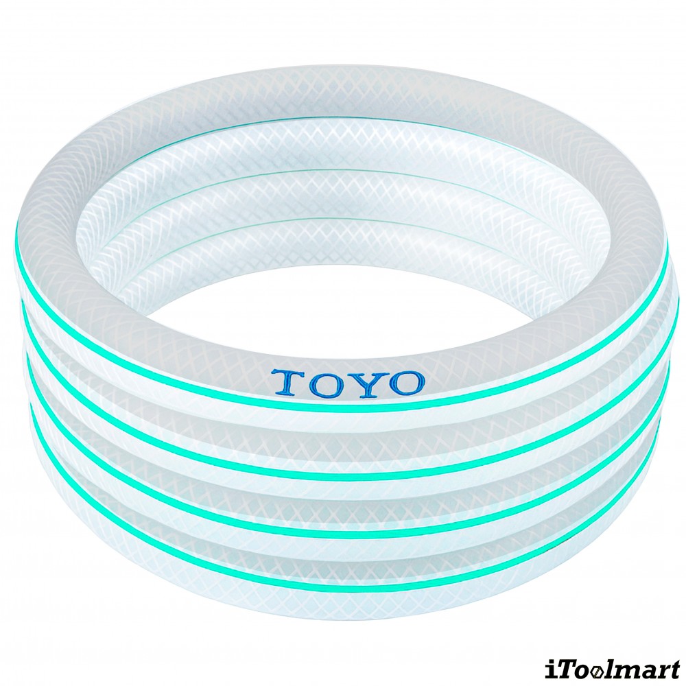 สายยางฟู้ดเกรด ETFE TOYOX FF 32 สายทนเคมีด้ายโพลีเอสเตอร์ถัก ขนาด 1 1 4 นิ้ว ม้วน 20 เมตร