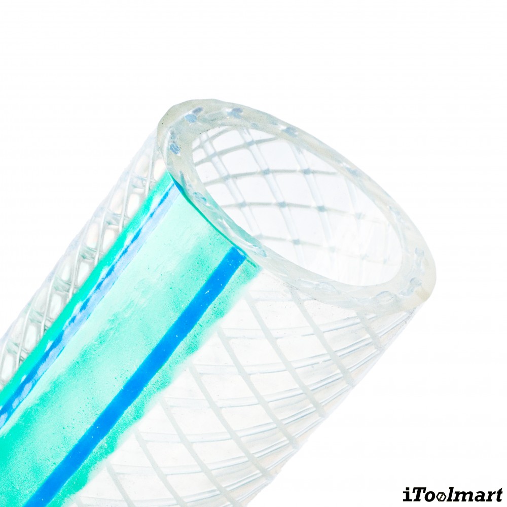 สายยางฟู้ดเกรด PVC TOYOX HTF สายอาหารอเนกประสงค์ด้ายโพลีเอสเตอร์เอ็นถัก ขนาด 1 เมตร   ม้วน 100 เมตร