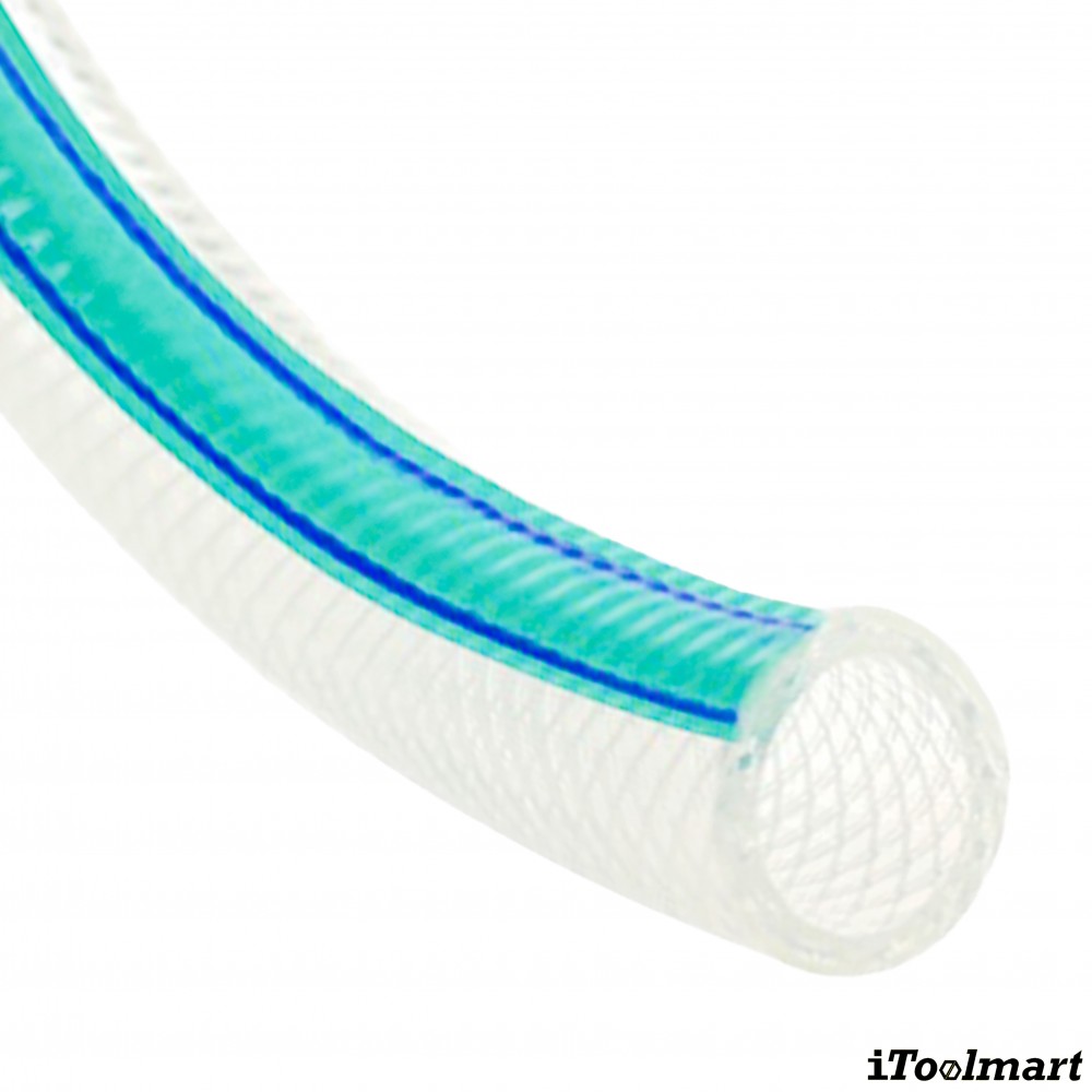 สายยางฟู้ดเกรด PVC TOYOX HTF สายอาหารอเนกประสงค์ด้ายโพลีเอสเตอร์เอ็นถัก ขนาด 1 เมตร   ม้วน 100 เมตร