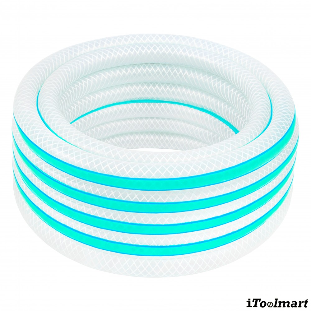 สายยางฟู้ดเกรด PVC TOYOX HTF สายอาหารอเนกประสงค์ด้ายโพลีเอสเตอร์เอ็นถัก ขนาด 1 เมตร   ม้วน 100 เมตร