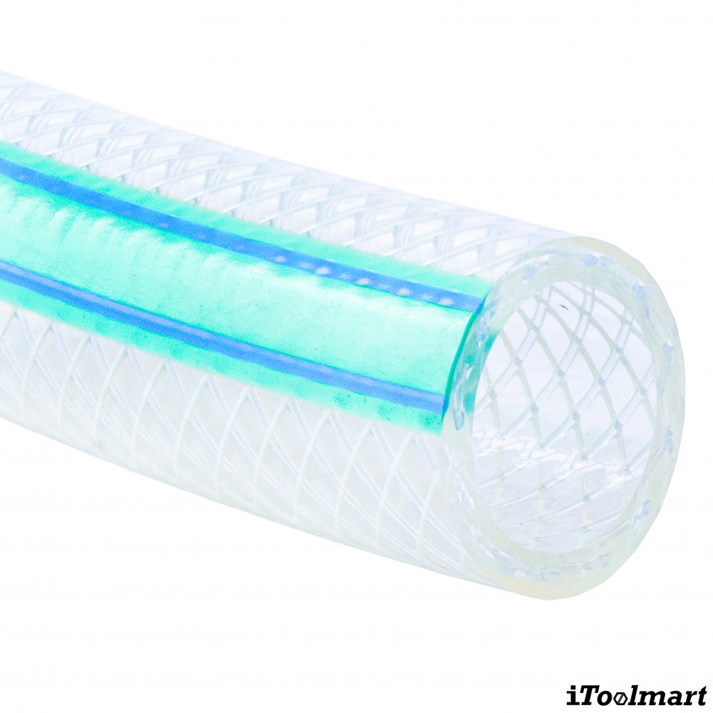 สายยางฟู้ดเกรด PVC TOYOX HTF 15 สายอาหารอเนกประสงค์ด้ายโพลีเอสเตอร์เอ็นถัก ขนาด 5 8 นิ้ว 1 เมตร