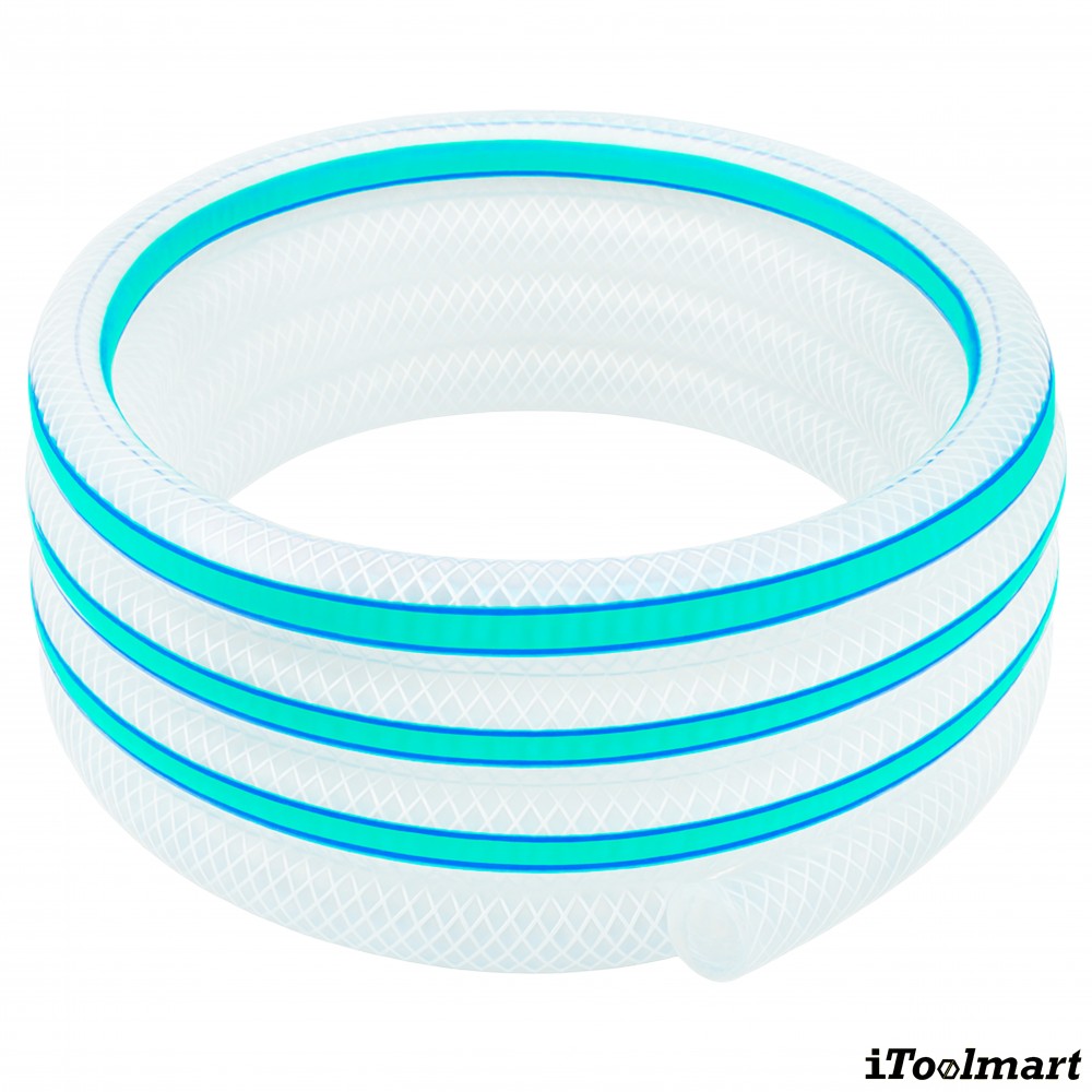 สายยางฟู้ดเกรด PVC TOYOX HTF 25 สายอาหารอเนกประสงค์ด้ายโพลีเอสเตอร์เอ็นถัก ขนาด 1 นิ้ว ม้วน 50 เมตร
