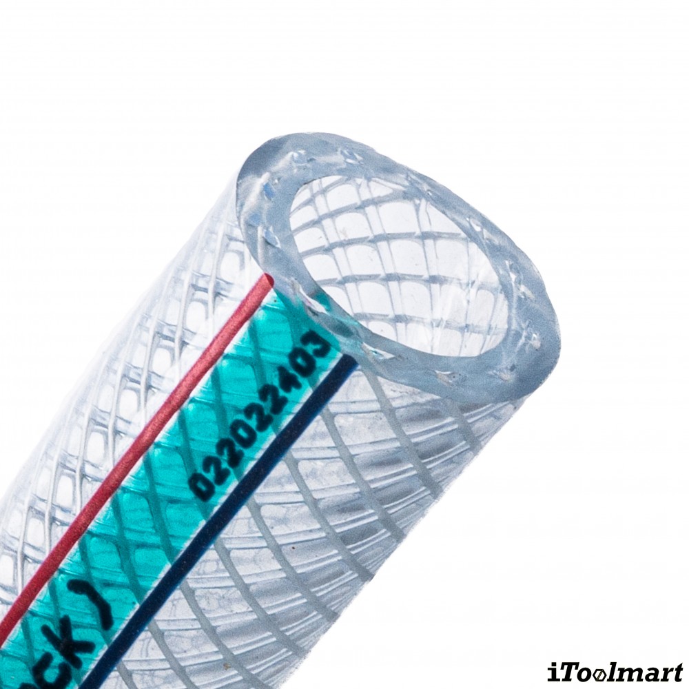 สายยาง PVC TOYOX HTR สายอเนกประสงค์ด้ายโพลีเอสเตอร์ถักโค้งงอได้สูง ขนาด 1 เมตร   ม้วน 100 เมตร