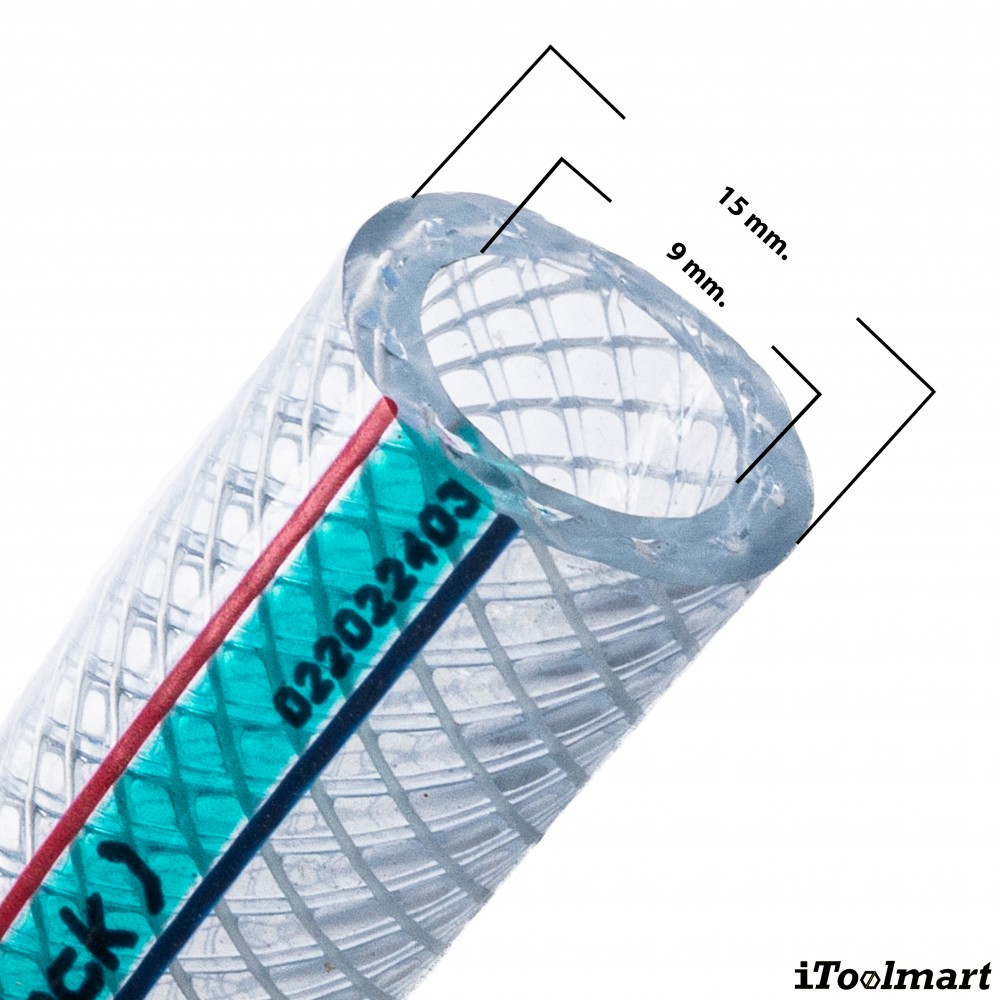 สายยาง PVC TOYOX HTR 9 สายอเนกประสงค์ด้ายโพลีเอสเตอร์ถักโค้งงอได้สูง ขนาด 3 8 นิ้ว 1 เมตร