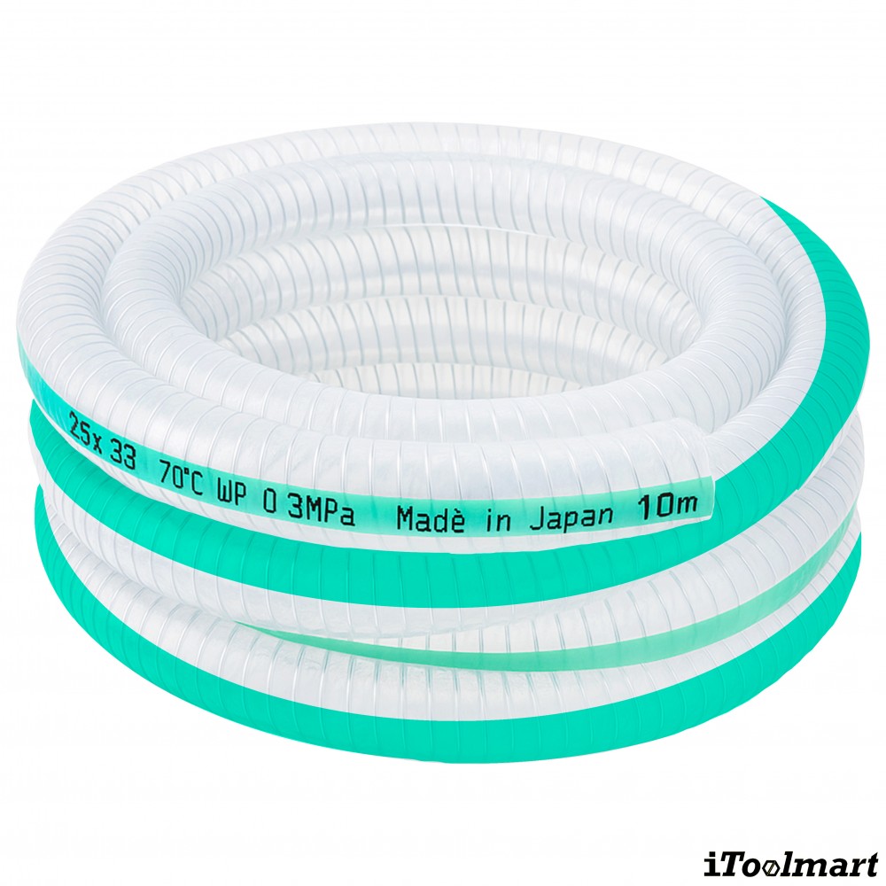สายยางฟู้ดเกรด PVC TOYOX TFS 100 สายดูดอาหารอเนกประสงค์ลวดสปริง ขนาด 4 นิ้ว ม้วน 10 เมตร
