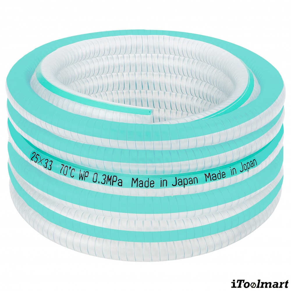 สายยางฟู้ดเกรด PVC TOYOX TFS 63 สายดูดอาหารอเนกประสงค์ลวดสปริง ขนาด 2 1 2 นิ้ว ม้วน 20 เมตร