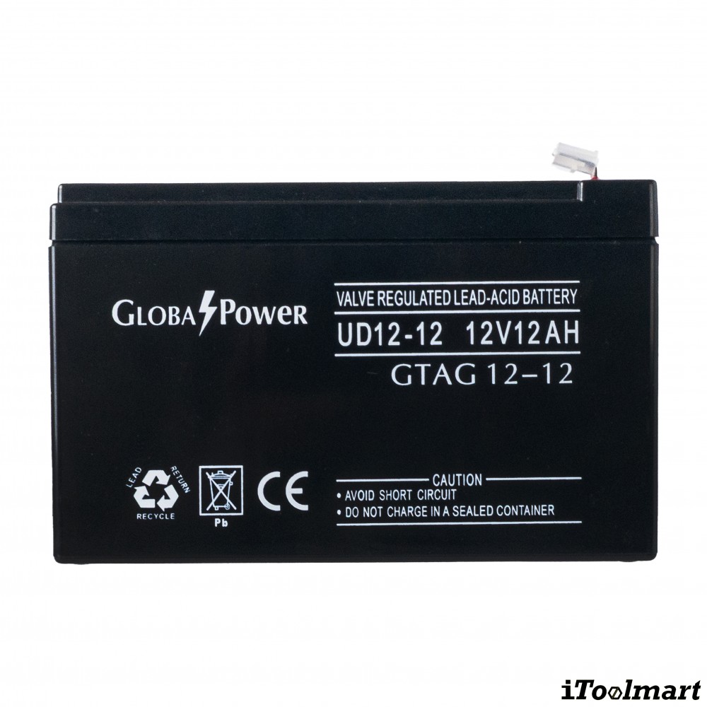 แบตเตอรี่โซล่าเซลล์ GLOBAL POWER GTAD 12 12 12V 12Ah DC SERIES