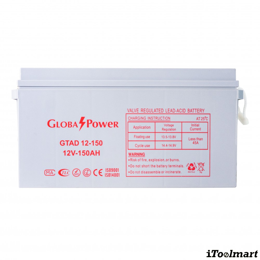 แบตเตอรี่โซล่าเซลล์ GLOBAL POWER GTAD 12 150 12V 150Ah DC SERIES