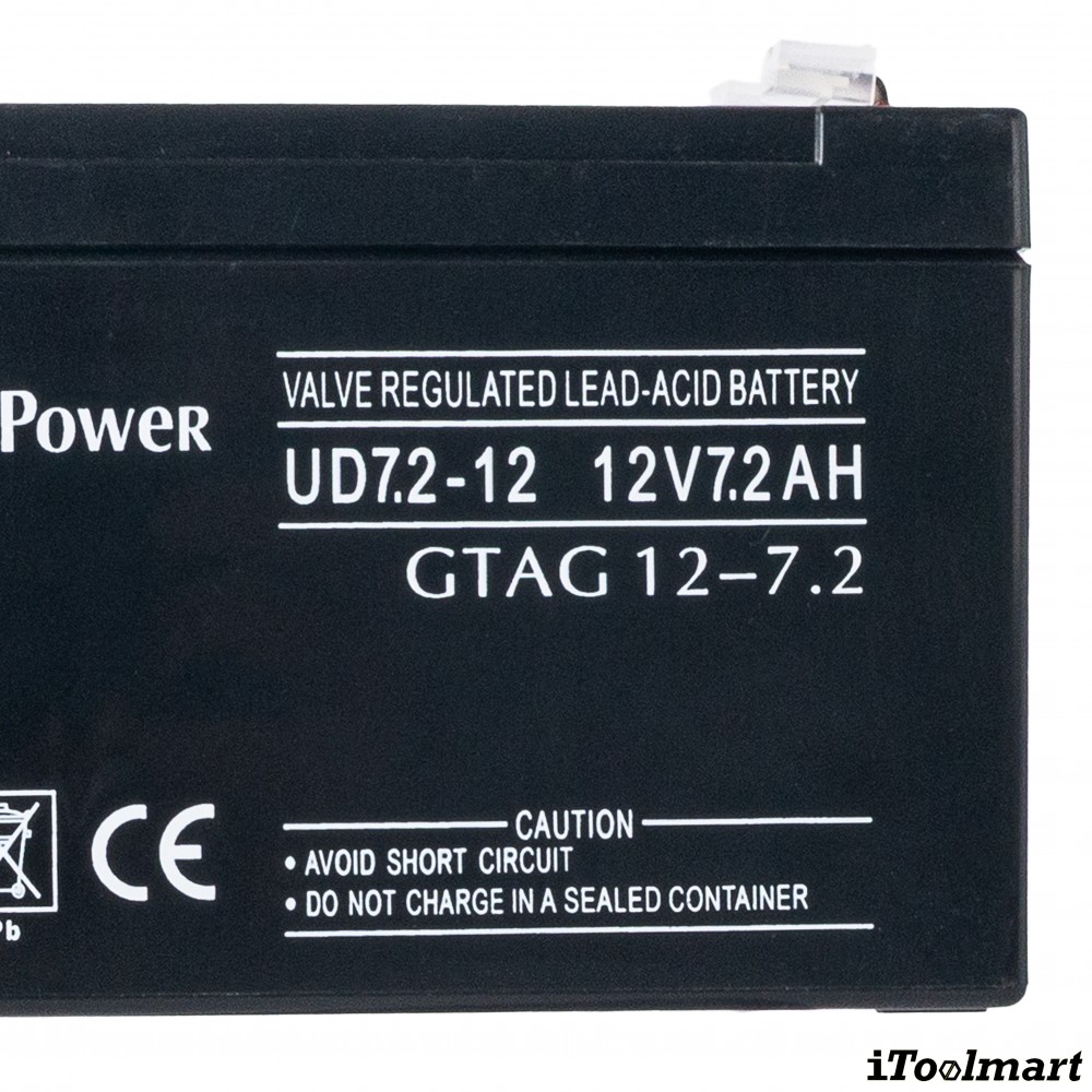 แบตเตอรี่แห้ง GLOBAL POWER GTAG 12 7 2 12V 7 2Ah AGM SERIES