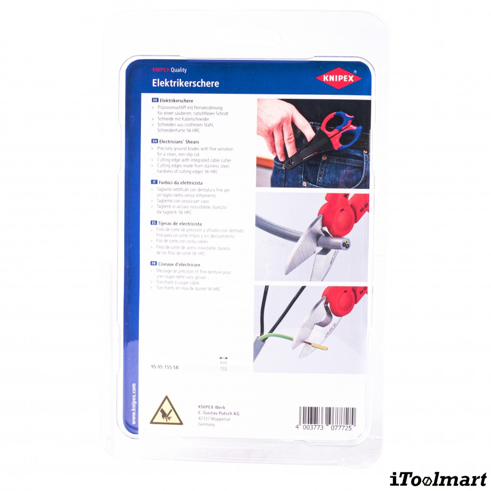 กรรไกร KNIPEX 95 05 155 SB Electricians  Shears
