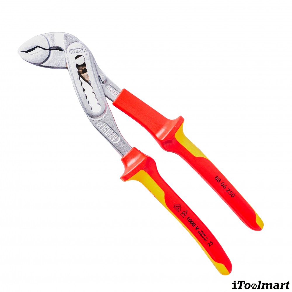 คีมคอม้า KNIPEX 88 06 250 SB คีมถอดปั๊มน้ำ Alligator โครเมี่ยม ด้าม VDE