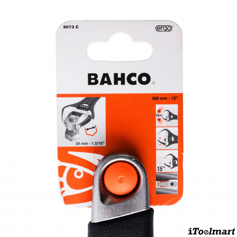 ประแจเลื่อน BAHCO 9073C ขนาด 12 นิ้ว ชุบโครเมียม ด้ามจับหุ้มด้วย Thermoplastic Elastomer