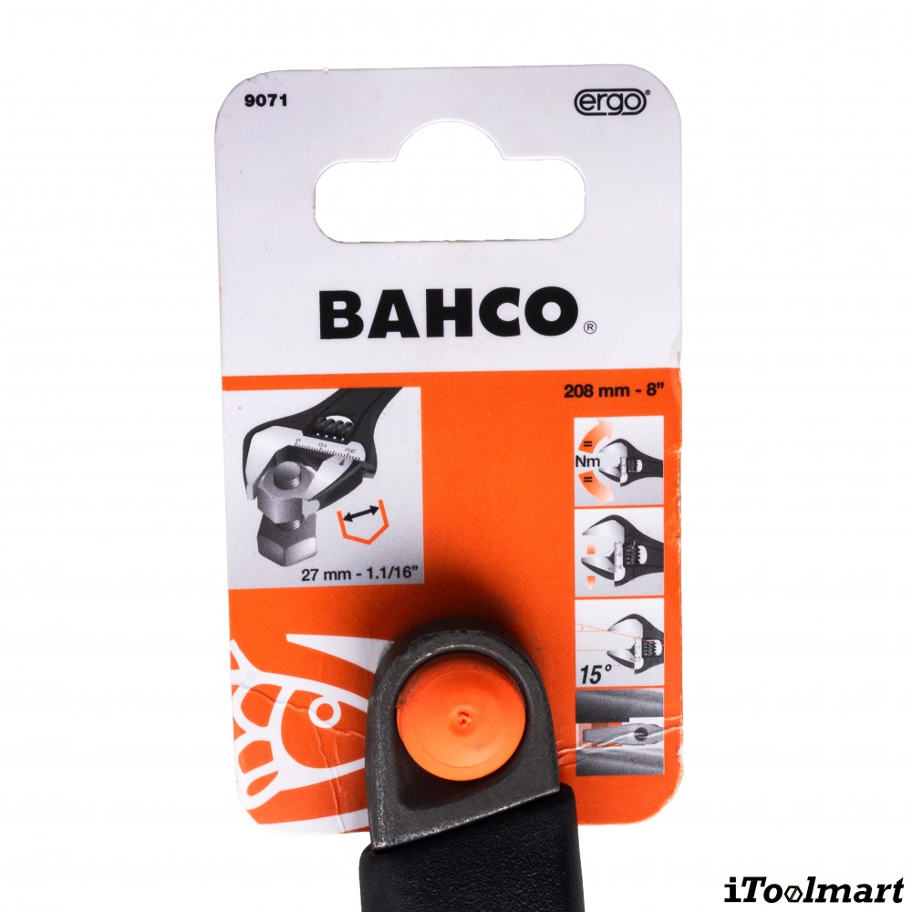 ประแจเลื่อน BAHCO 9071 ขนาด 8 นิ้ว ด้ามจับหุ้มด้วย Thermoplastic Elastomer ประแจเลื่อน BAHCO 9071 ขนาด 8 นิ้ว ด้ามจับหุ้มด้วย Thermoplastic Elastomer