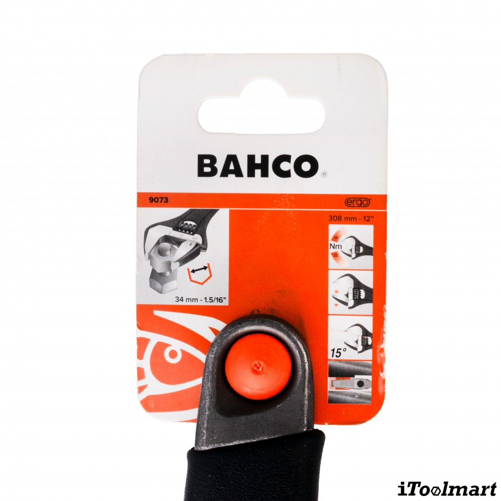 ประแจเลื่อน BAHCO 9073 ขนาด 12 นิ้ว ด้ามจับหุ้มด้วย Thermoplastic Elastomer