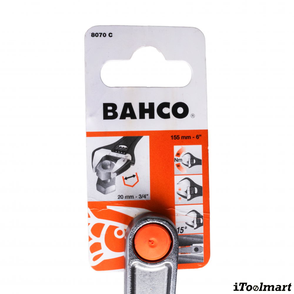 ประแจเลื่อน BAHCO 8070C ขนาด 6 นิ้ว ชุบโครเมียม