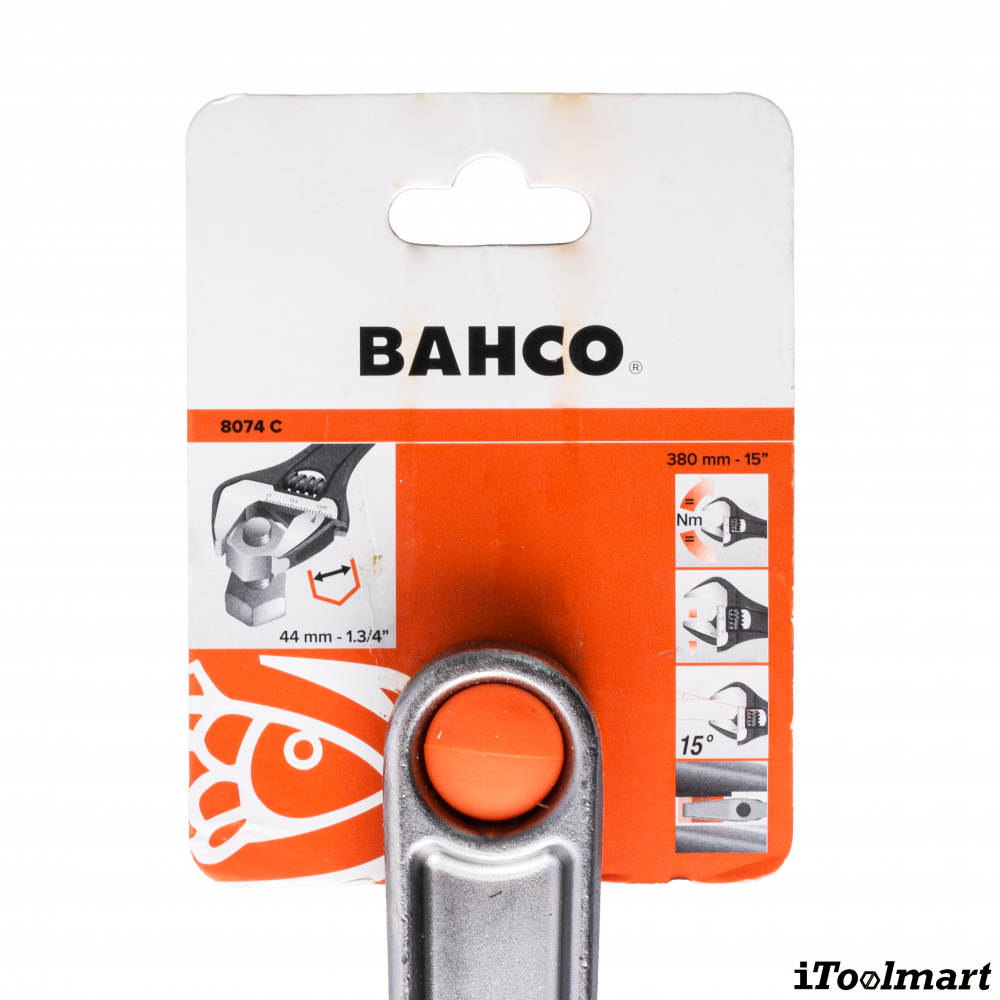 ประแจเลื่อน BAHCO 8074C ขนาด 15 นิ้ว ชุบโครเมียม