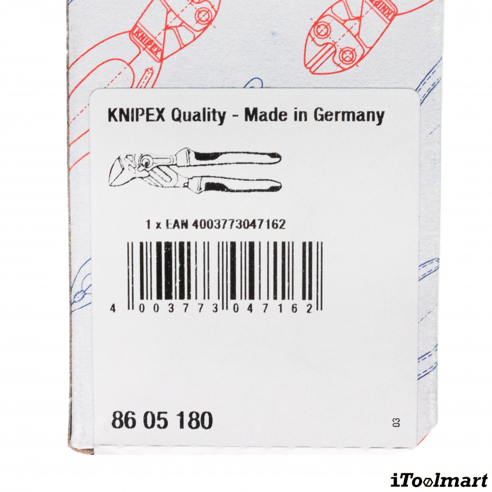 คีมคอม้า Knipex 86 05 180 SB Pliers Wrenches 180 mm 