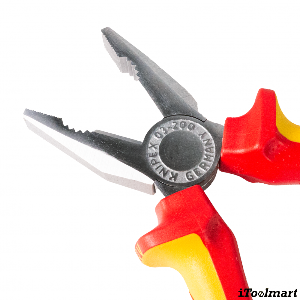 คีมปากจิ้งจก KNIPEX 03 06 200 SB Chrome plated ด้ามจับ VDE