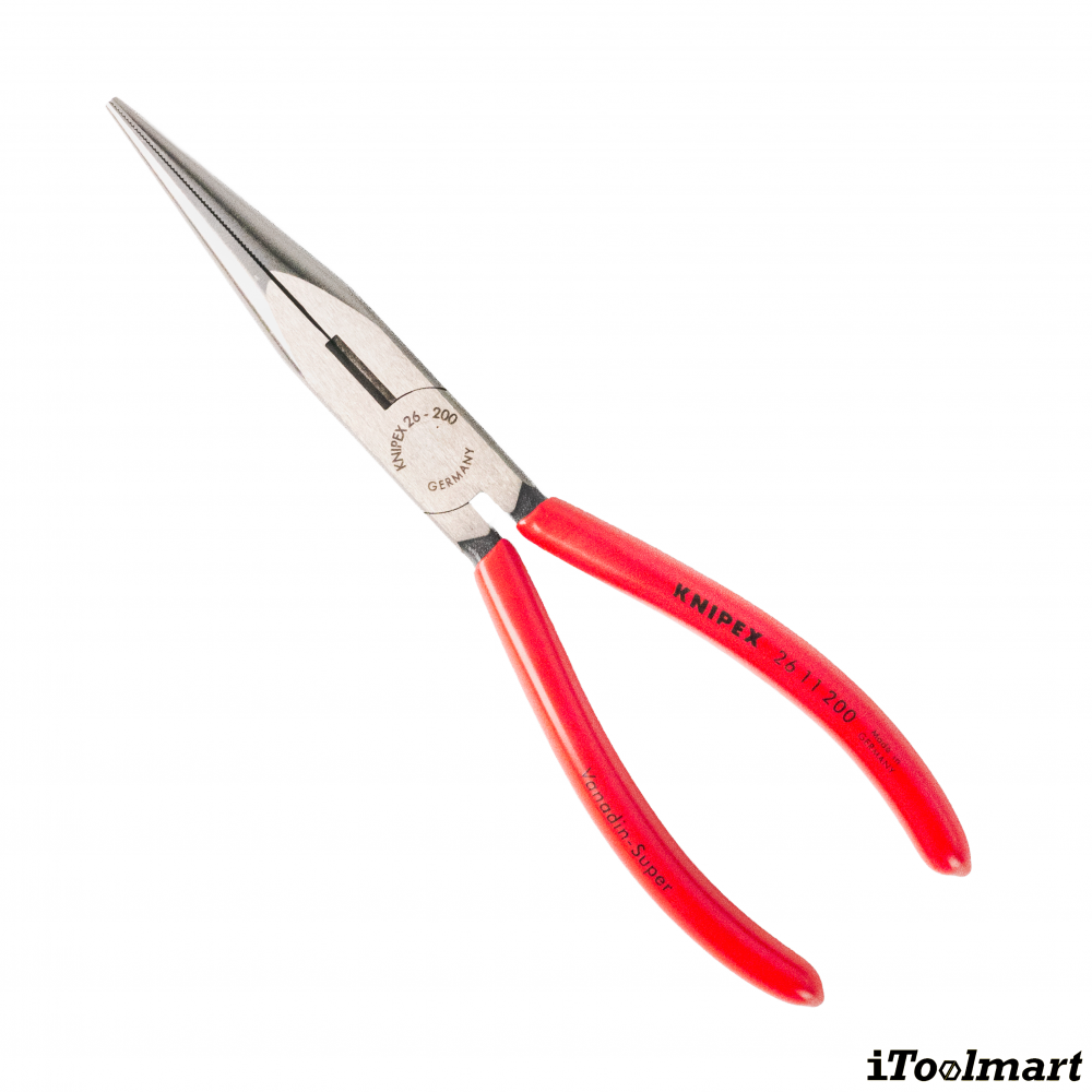 คีมปากแหลม Knipex 26 11 200 SB ด้ามพลาสติก ขนาด 200 mm   SNIPE NOSE SIDE CUTTING PLIERS 