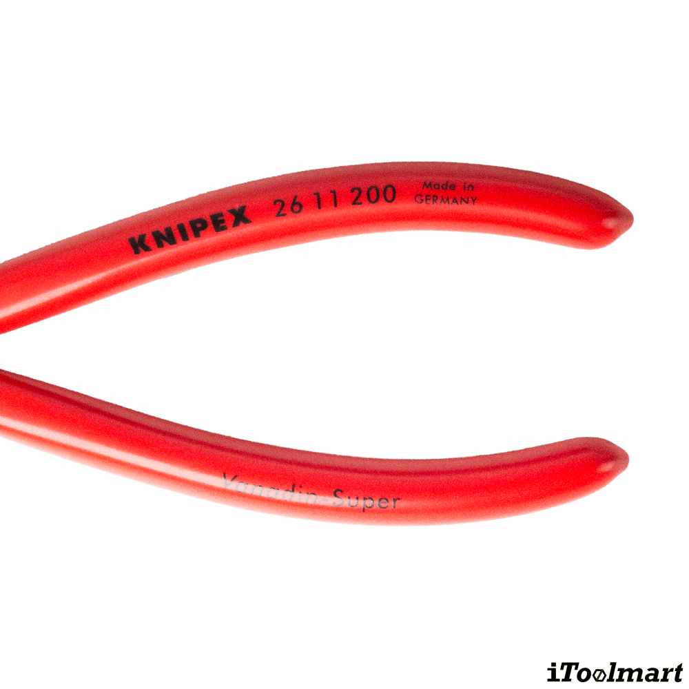 คีมปากแหลม Knipex 26 11 200 SB ด้ามพลาสติก ขนาด 200 mm   SNIPE NOSE SIDE CUTTING PLIERS 