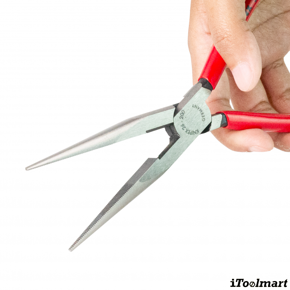 คีมปากแหลม Knipex 26 11 200 SB ด้ามพลาสติก ขนาด 200 mm   SNIPE NOSE SIDE CUTTING PLIERS 
