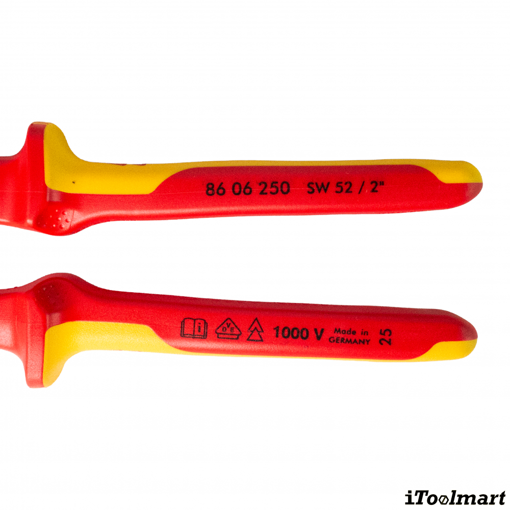 คีมคอม้า KNIPEX 86 06 250 SB Pliers Wrench โครเมี่ยม ด้าม VDE