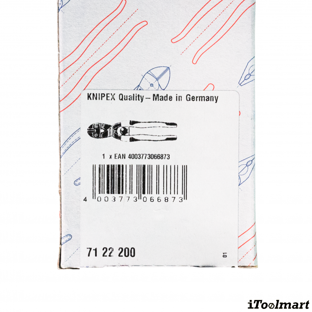 คีมตัดลวด Knipex 71 22 200 SB SB ปากเฉียง CoBolt ตัดอเนกประสงค์ ด้าม 2 วัสดุ ขนาด 200 mm 