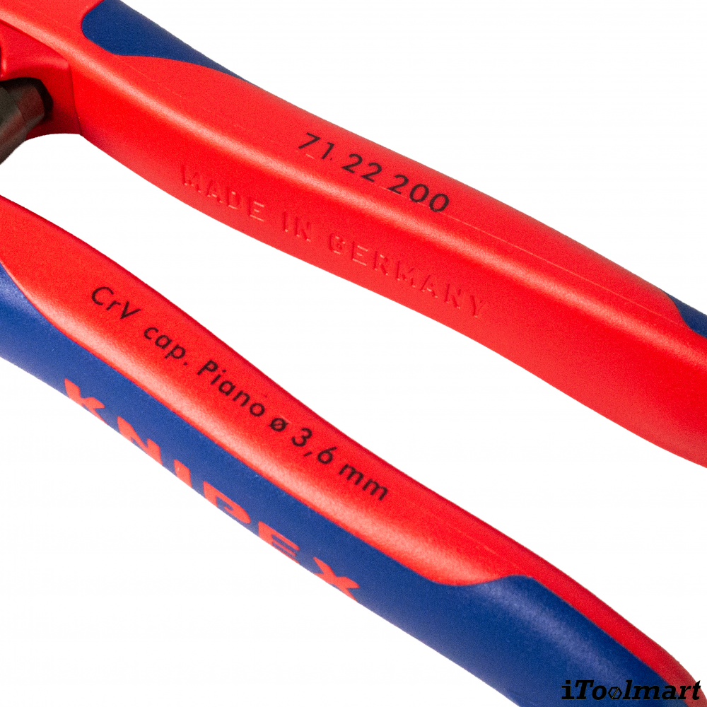 คีมตัดลวด Knipex 71 22 200 SB SB ปากเฉียง CoBolt ตัดอเนกประสงค์ ด้าม 2 วัสดุ ขนาด 200 mm 