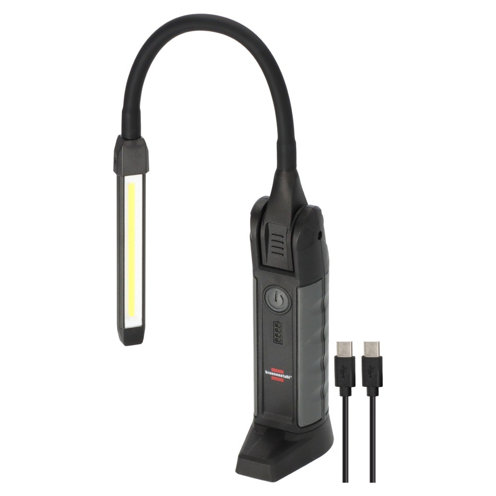 ไฟตรวจสอบ LED Brennenstuhl 1173730007 แบบชาร์จไฟได้ระดับมืออาชีพ HL 800 ACW ไฟทำงาน LED พร้อมแม่เหล็ก