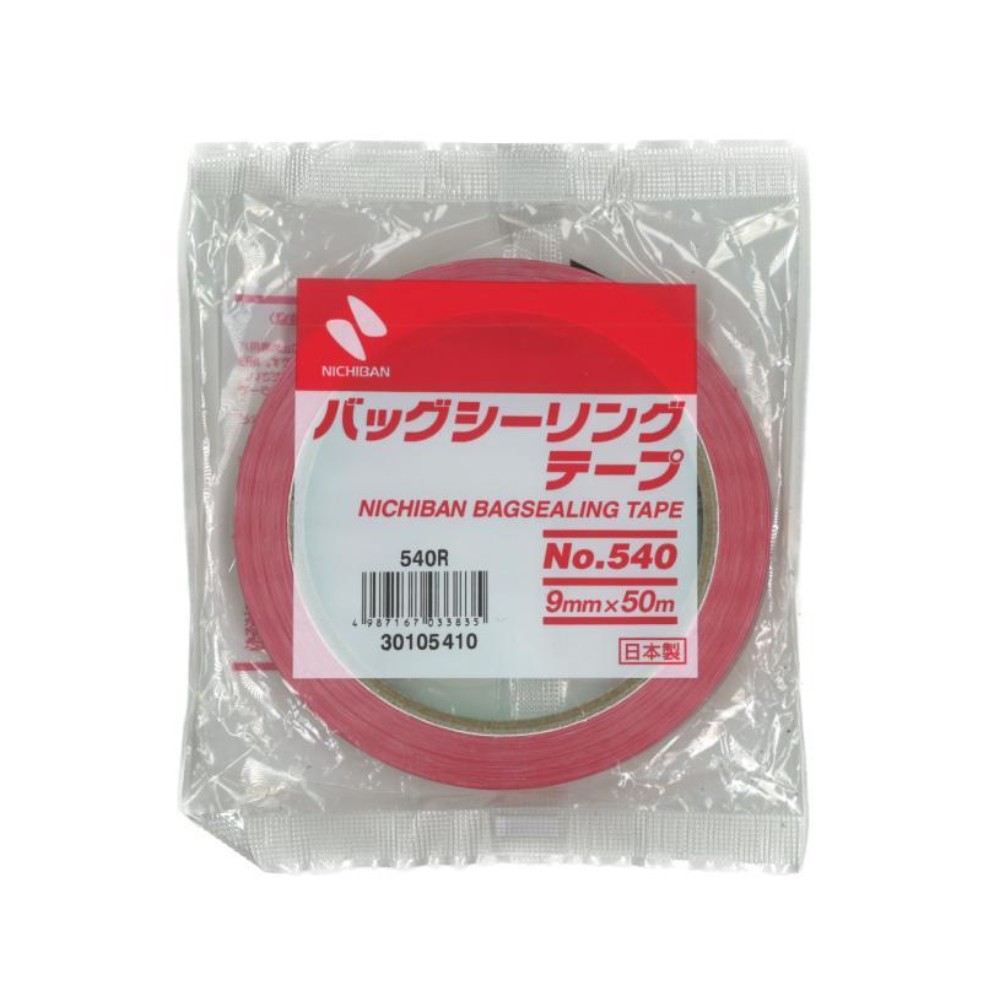 เทปปิดปากถุง NICHIBAN 540R สีแดง ทนทานต่อความชื้นและน้ำ